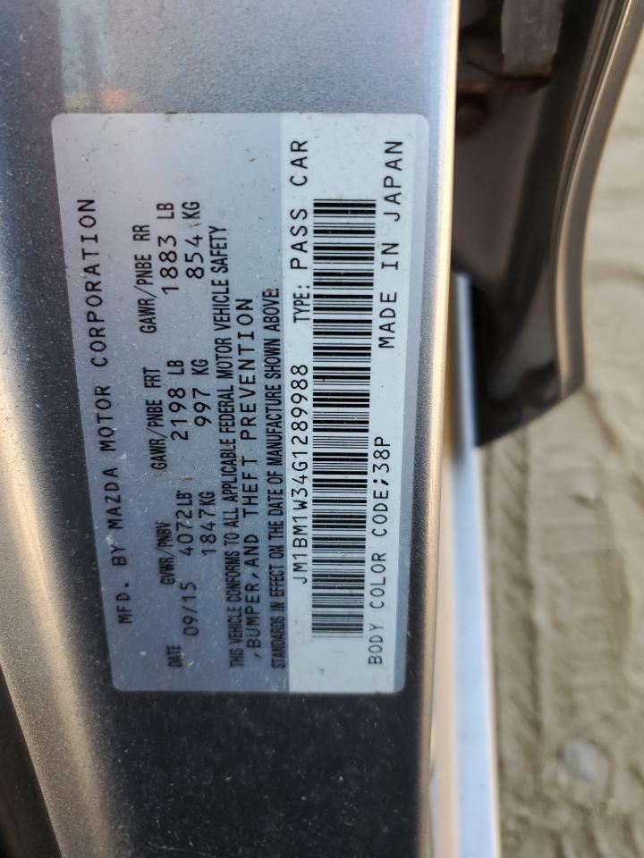 2016 Mazda 3 Touring VIN: JM1BM1W34G1289988 Lot: 71798234