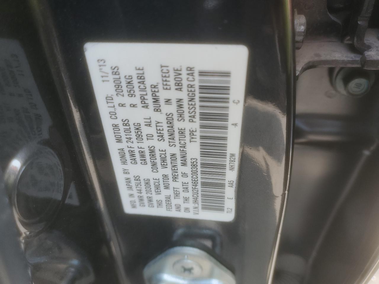 JH4CU2F46EC003853 2014 Acura Tsx