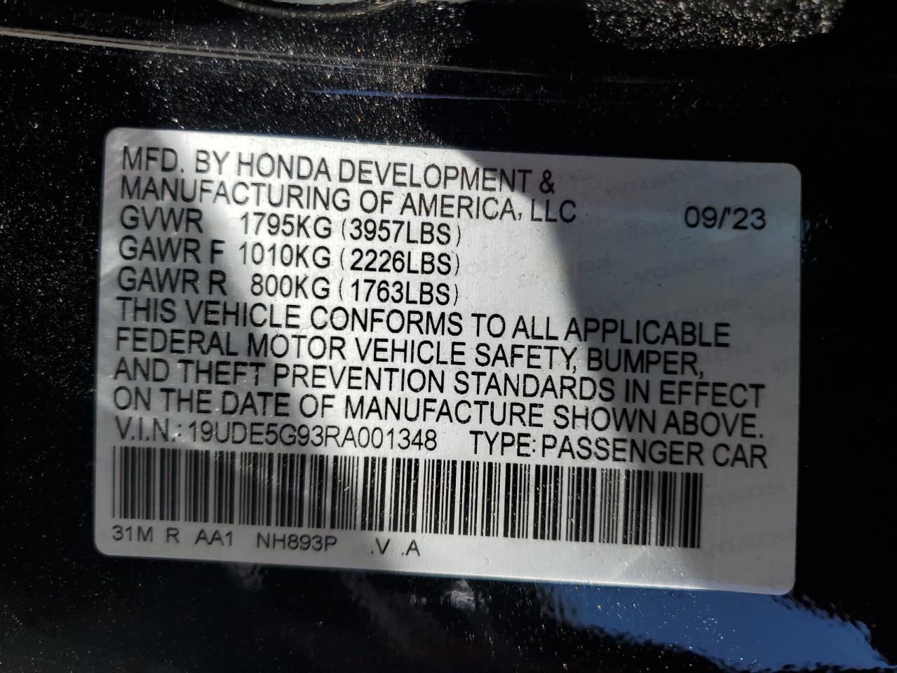 19UDE5G93RA001348 2024 Acura Integra Type S