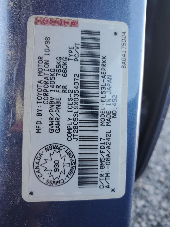 JT2BC53L9X0354072 1999 Toyota Tercel Ce