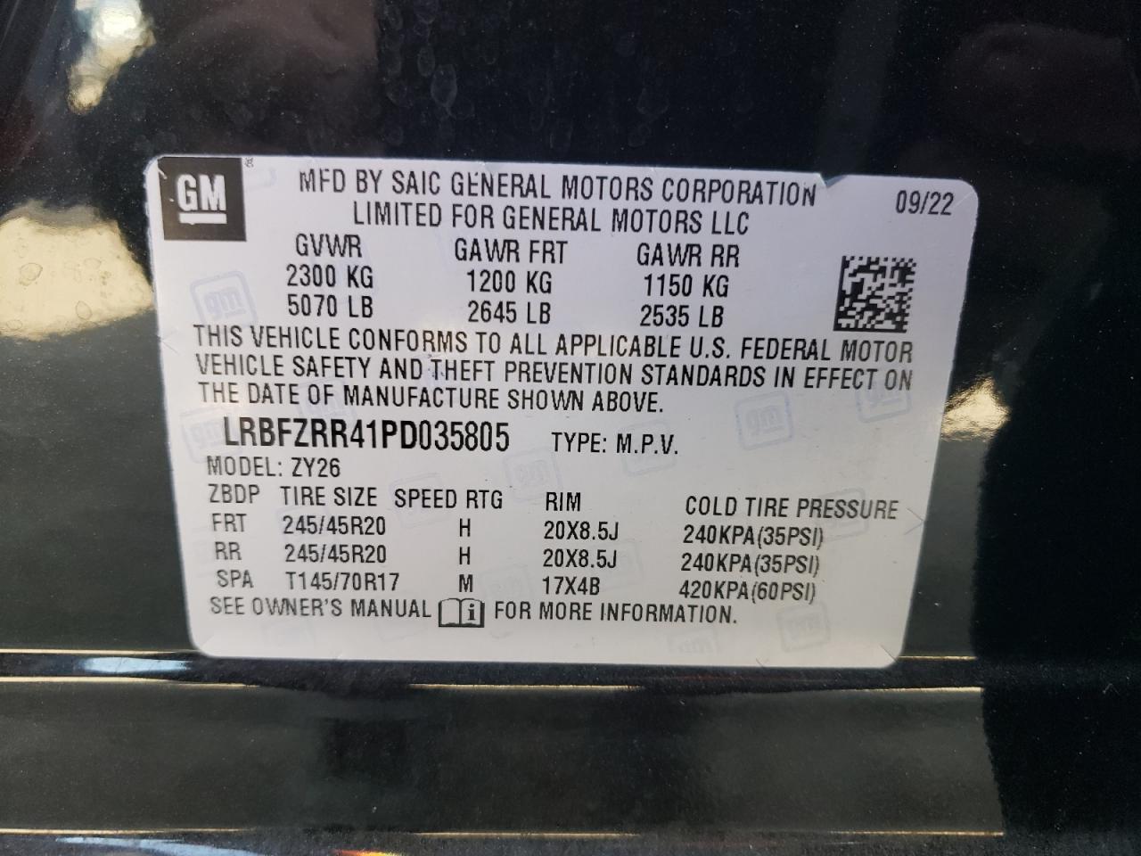 2023 Buick Envision Avenir VIN: LRBFZRR41PD035805 Lot: 72141194