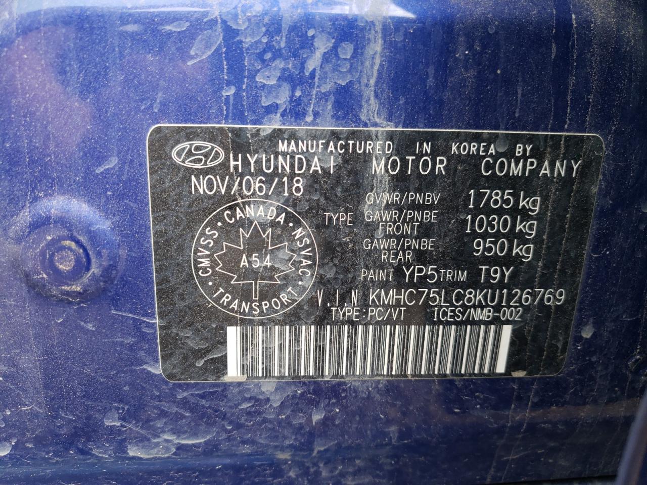 2019 Hyundai Ioniq Sel VIN: KMHC75LC8KU126769 Lot: 71248384