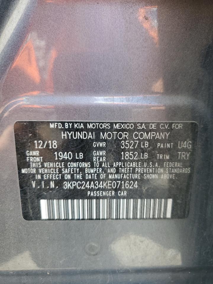 3KPC24A34KE071624 2019 Hyundai Accent Se