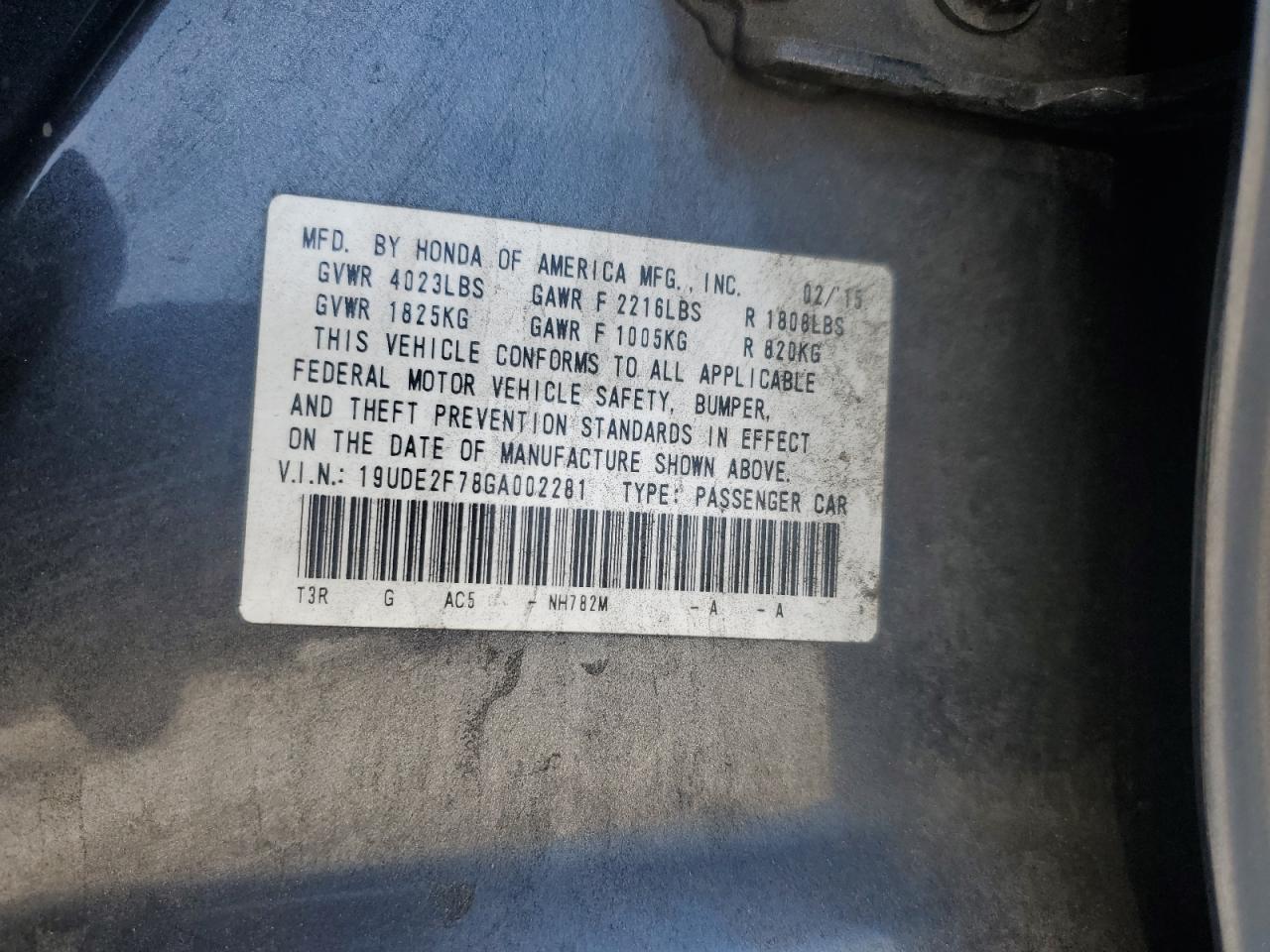 19UDE2F78GA002281 2016 Acura Ilx Premium