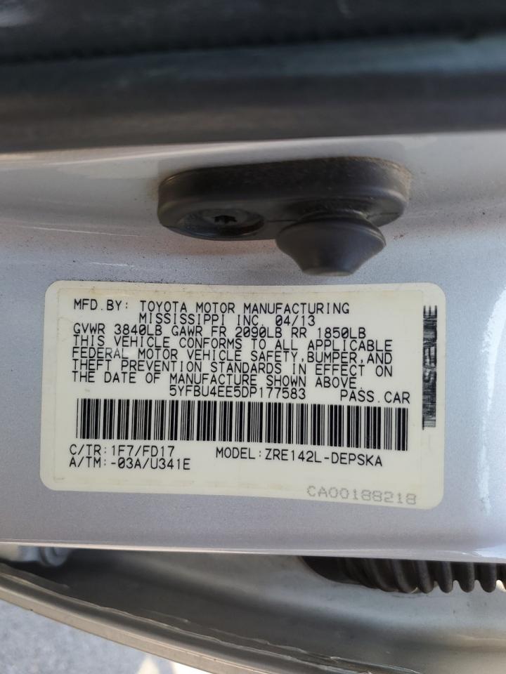 5YFBU4EE5DP177583 2013 Toyota Corolla Base