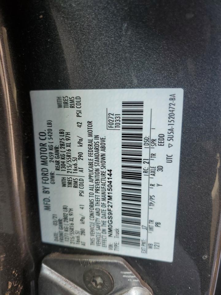 NM0GS9F27M1504144 2021 Ford Transit Connect Xlt