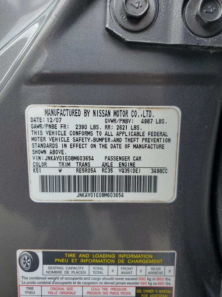 JNKAY01E08M603654 2008 Infiniti M35 Base