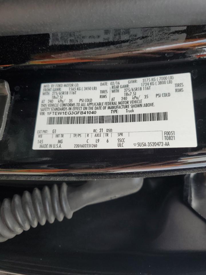 1FTEW1EG3GFB41040 2016 FORD F-150 - Image 12