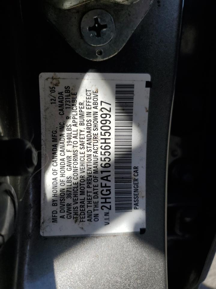 2HGFA16556H509927 2006 Honda Civic Lx