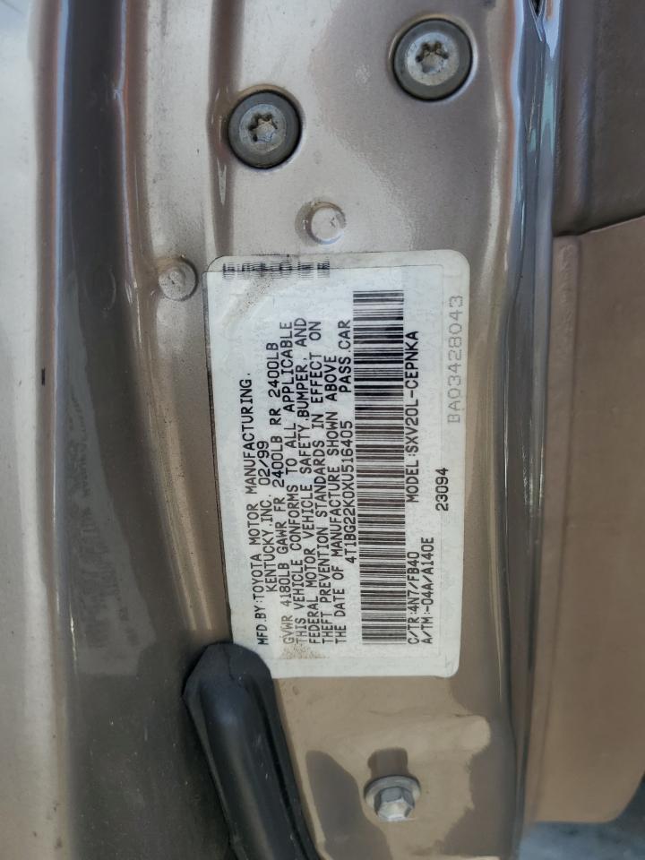 4T1BG22K0XU516405 1999 Toyota Camry Ce