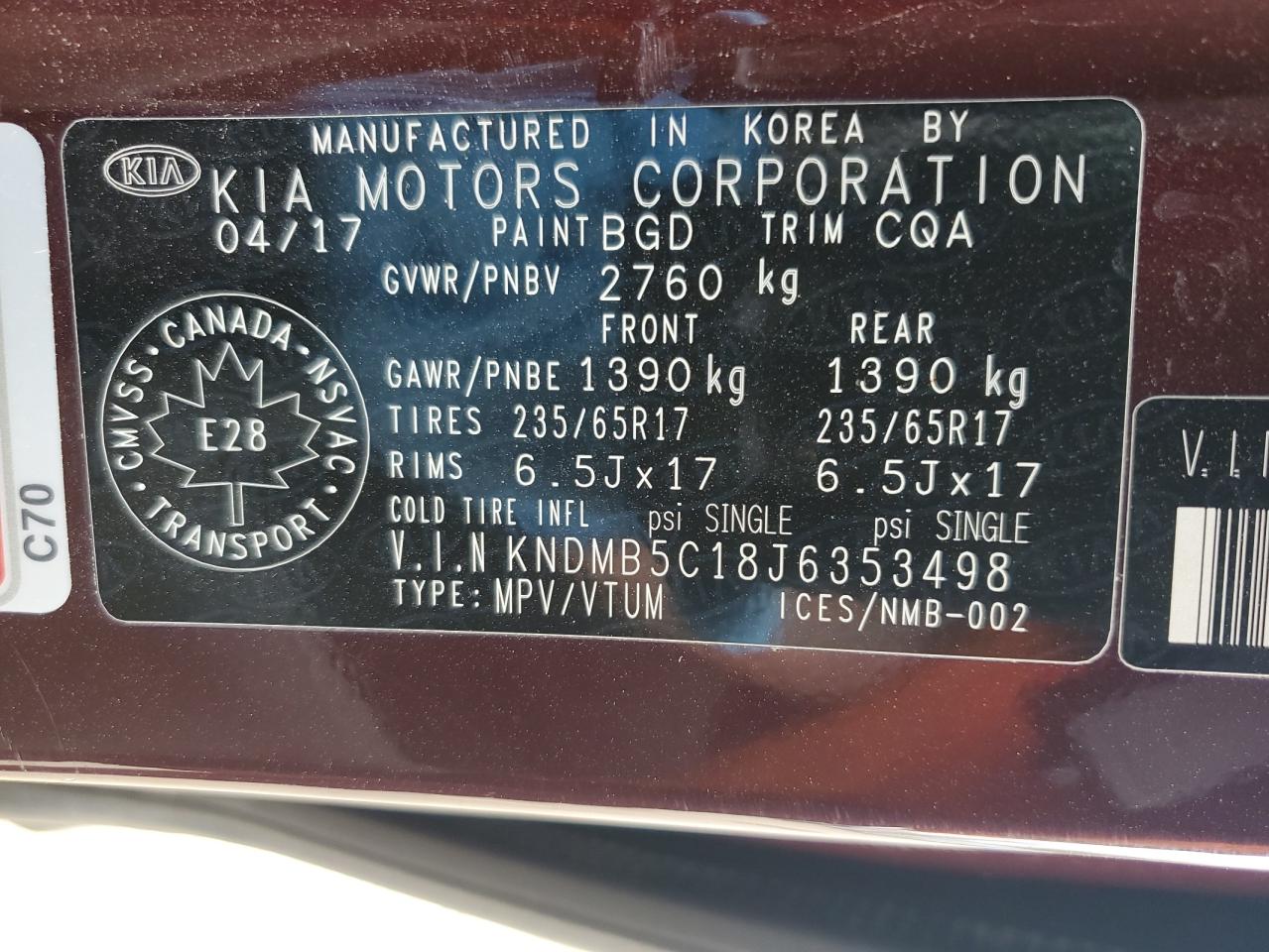 KNDMB5C18J6353498 2018 Kia Sedona Lx