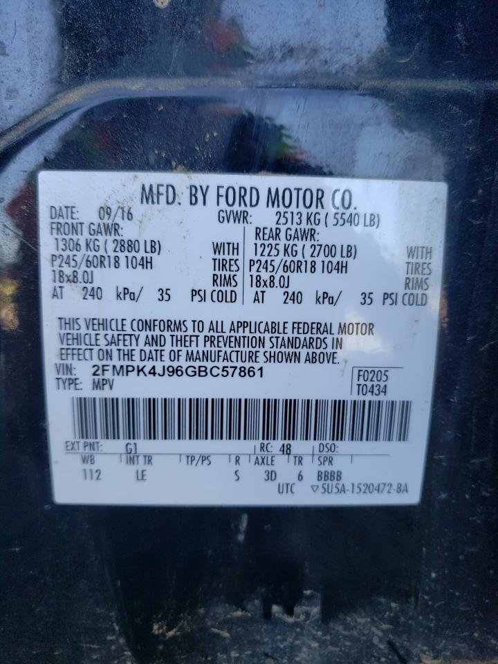 2FMPK4J96GBC57861 2016 Ford Edge Sel