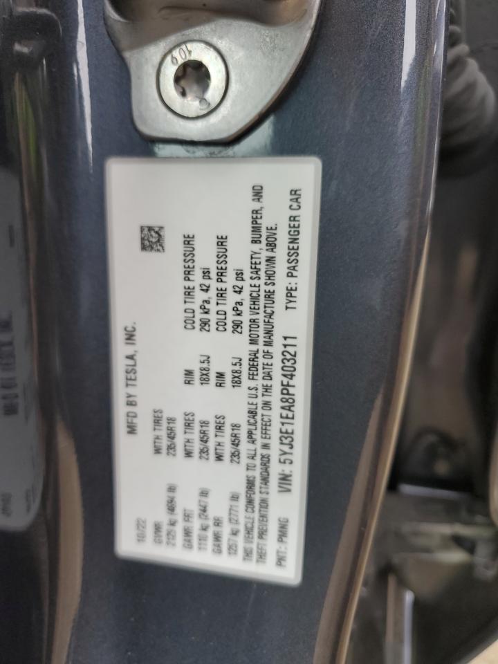 5YJ3E1EA8PF403211 2023 TESLA MODEL 3 - Image 12