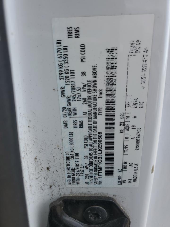 2020 Ford F150 VIN: 1FTMF1CB1LKE90508 Lot: 73015644