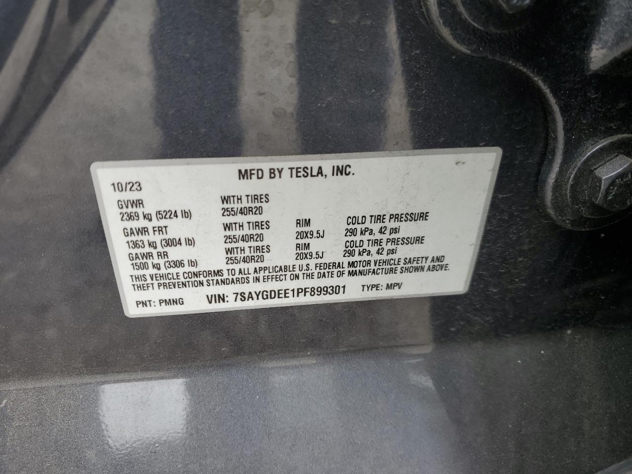 7SAYGDEE1PF899301 2023 Tesla Model Y