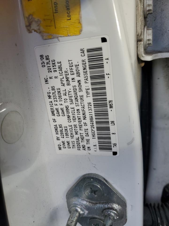 1HGCP26498A113726 2008 Honda Accord Lxp