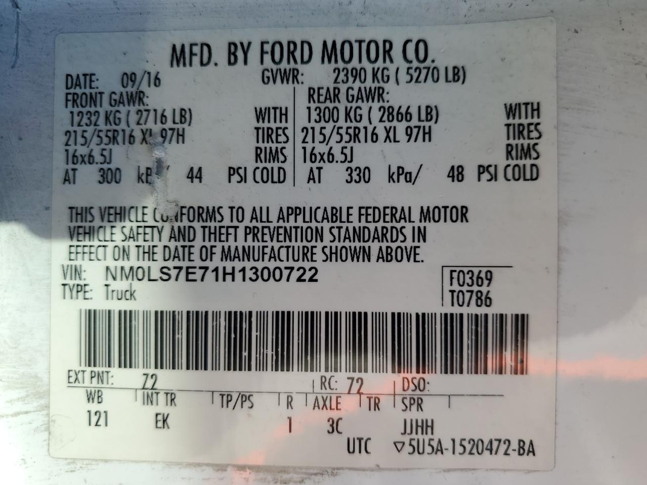 NM0LS7E71H1300722 2017 Ford Transit Connect Xl