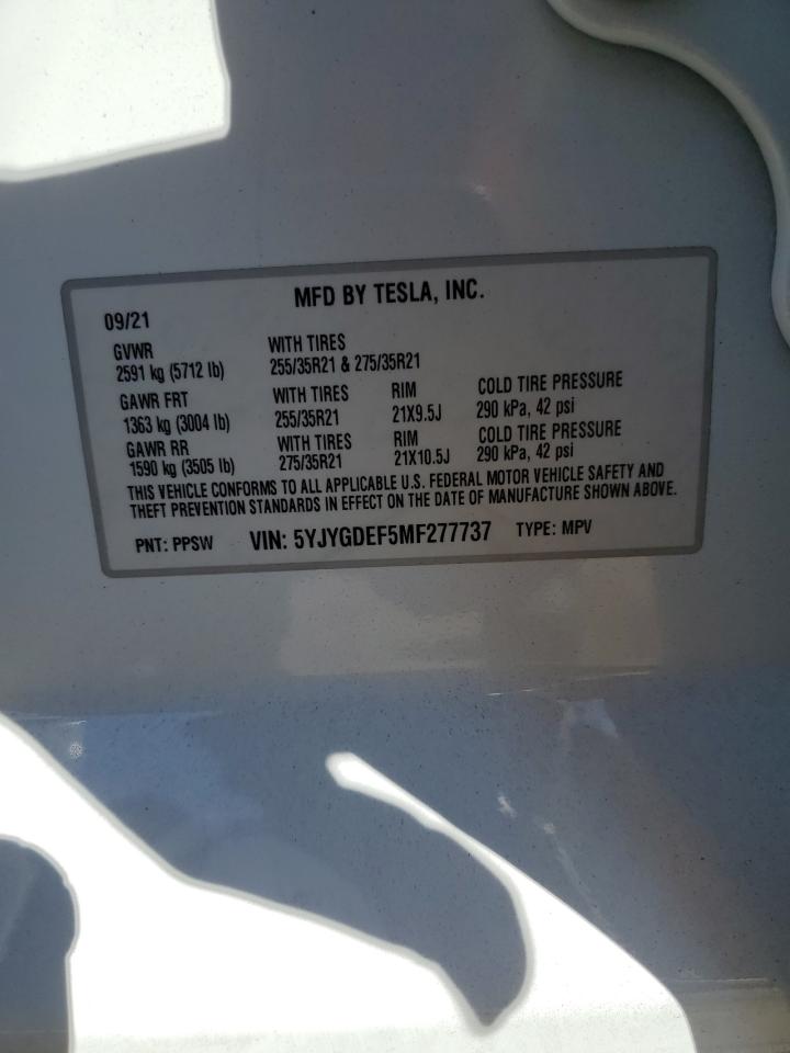 5YJYGDEF5MF277737 2021 Tesla Model Y