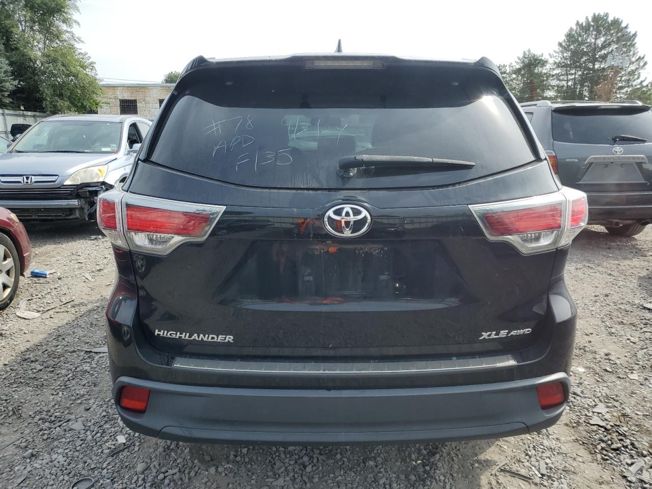 2016 Toyota Highlander Xle VIN: 5TDJKRFH7GS229363 Lot: 71364404