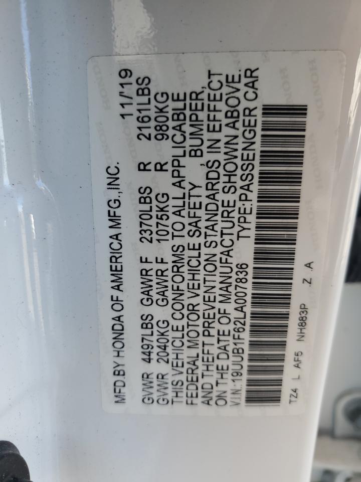 19UUB1F62LA007836 2020 Acura Tlx Technology