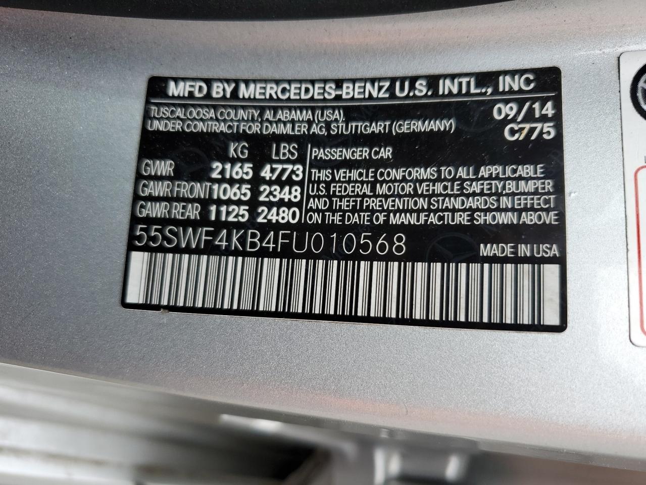 55SWF4KB4FU010568 2015 MERCEDES-BENZ C CLASS - Image 12