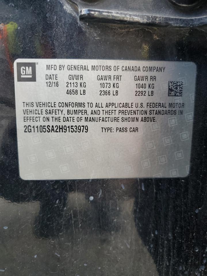 2017 Chevrolet Impala Lt VIN: 2G1105SA2H9153979 Lot: 71779844