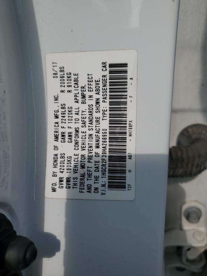 2017 Honda Accord Lx VIN: 1HGCR2F39HA288950 Lot: 71097014