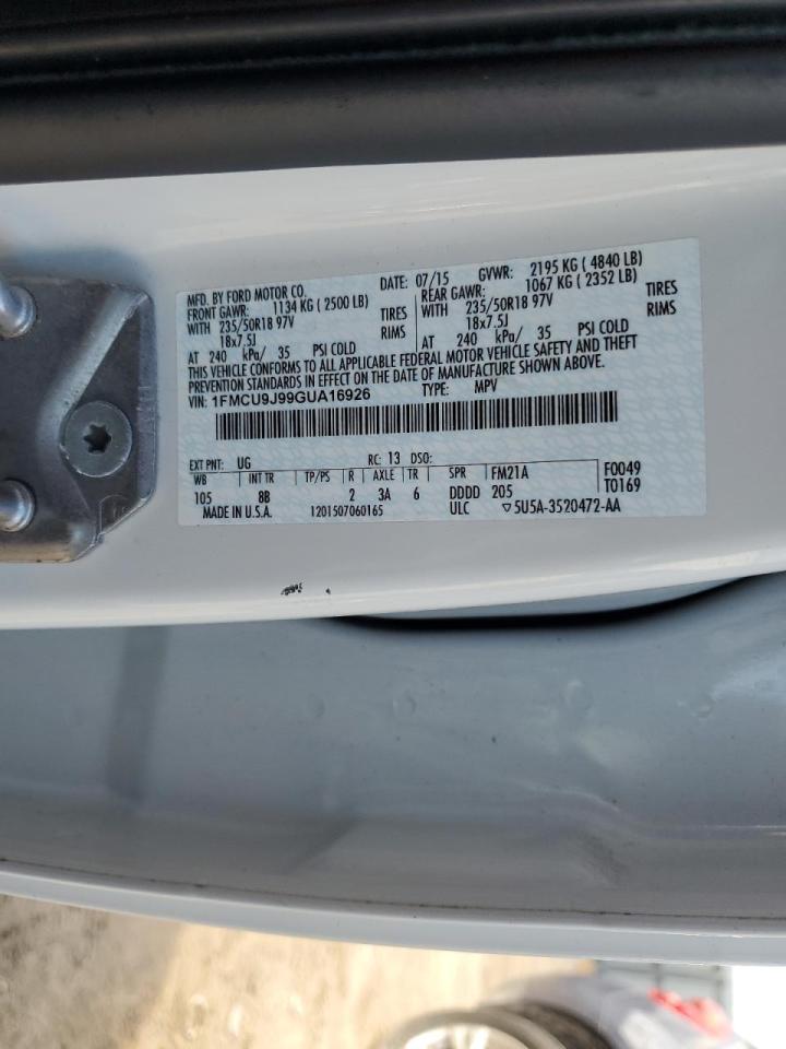 1FMCU9J99GUA16926 2016 Ford Escape Titanium