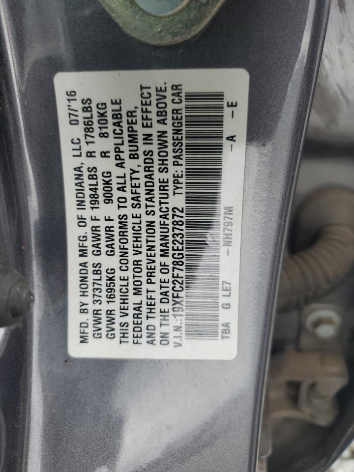 19XFC2F78GE237872 2016 Honda Civic Ex 19XFC2F78GE237872 2016 Honda Civic Ex