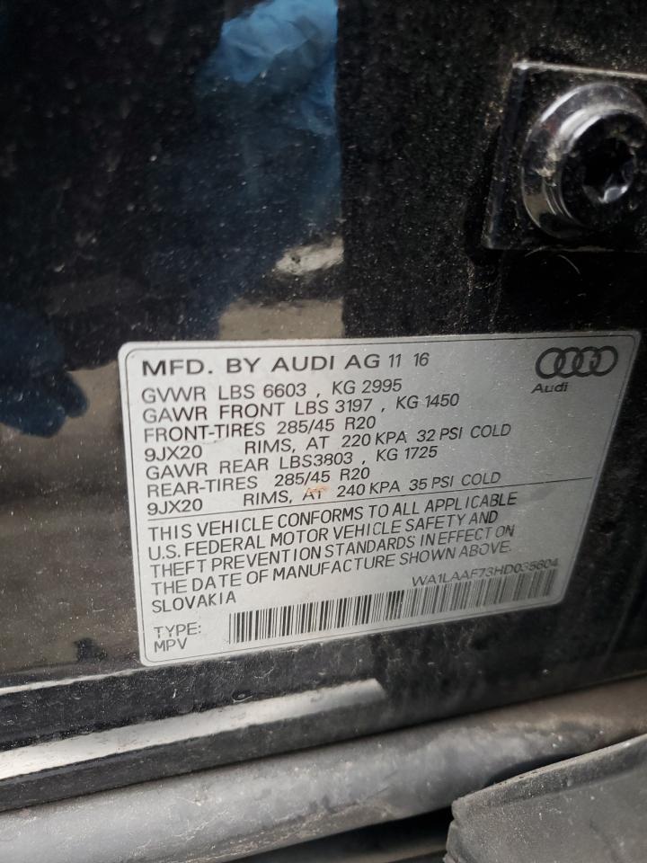 WA1LAAF73HD035604 2017 Audi Q7 Premium Plus