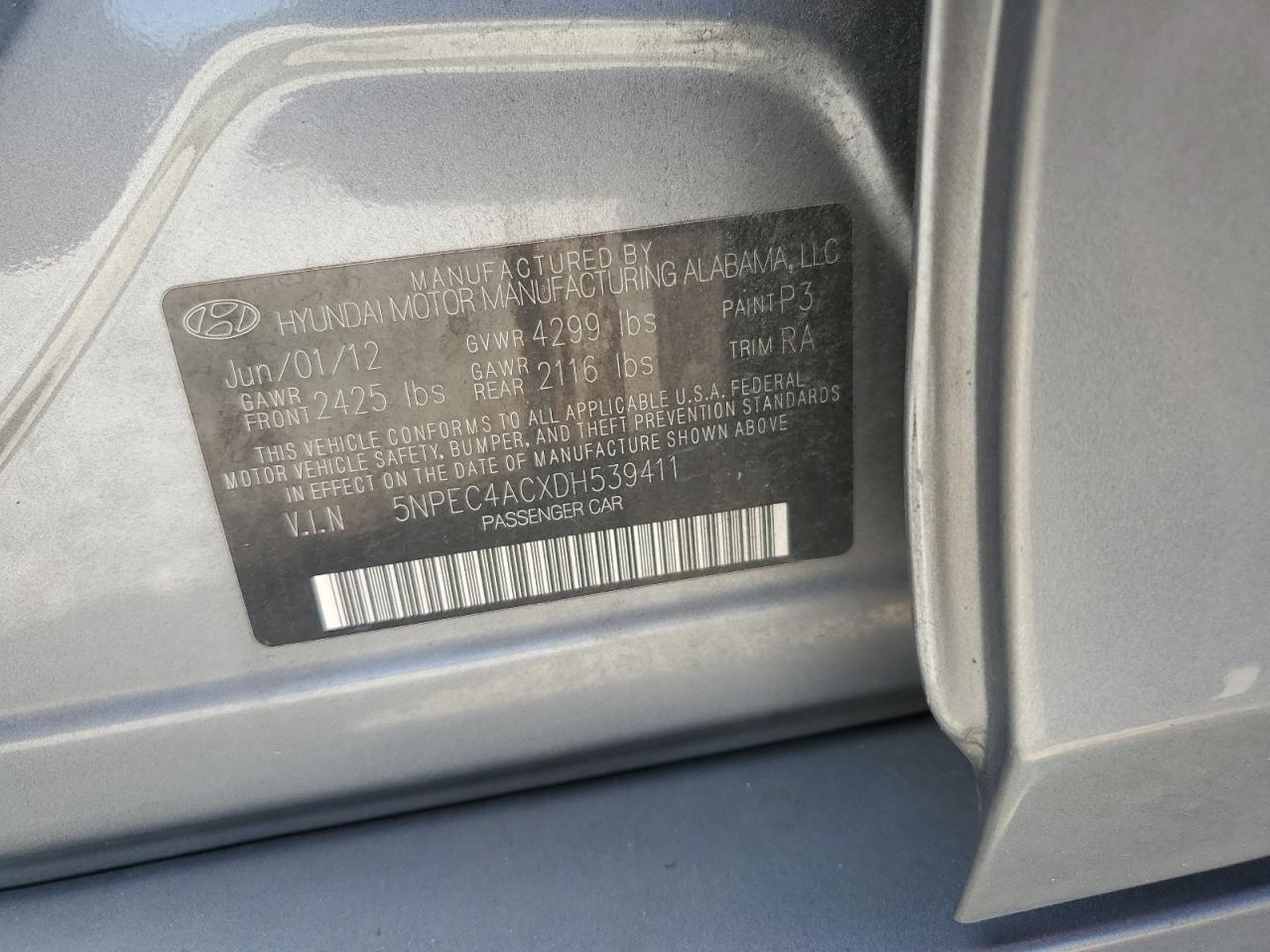 5NPEC4ACXDH539411 2013 Hyundai Sonata Se