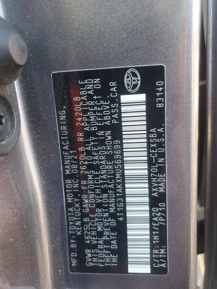 4T1G31AKXMU569699 2021 TOYOTA CAMRY - Image 13