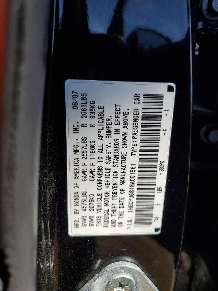 1HGCP36818A001561 2008 Honda Accord Exl