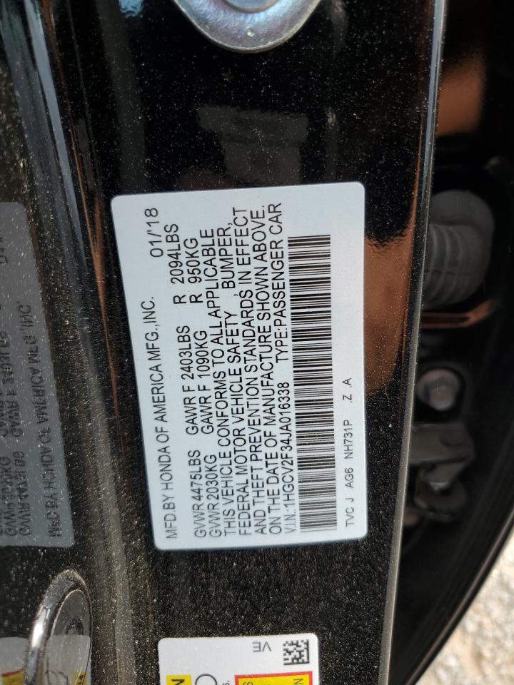 1HGCV2F34JA016338 2018 Honda Accord Sport