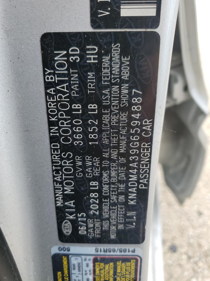 KNADM4A39G6594887 2016 Kia Rio Lx