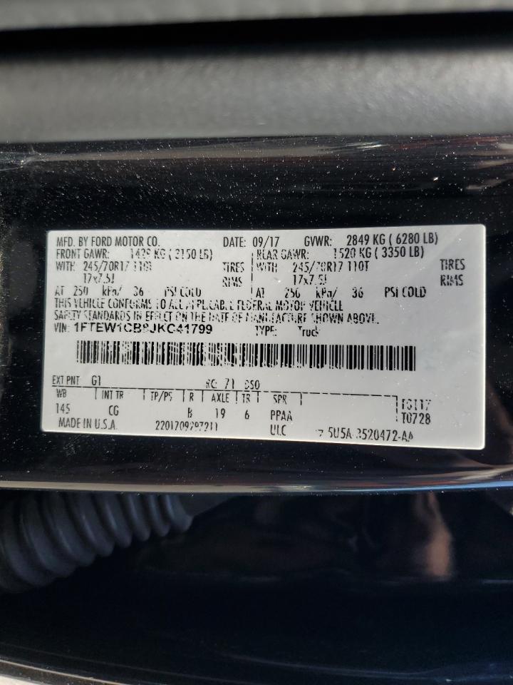 1FTEW1CB8JKC41799 2018 Ford F150 Supercrew