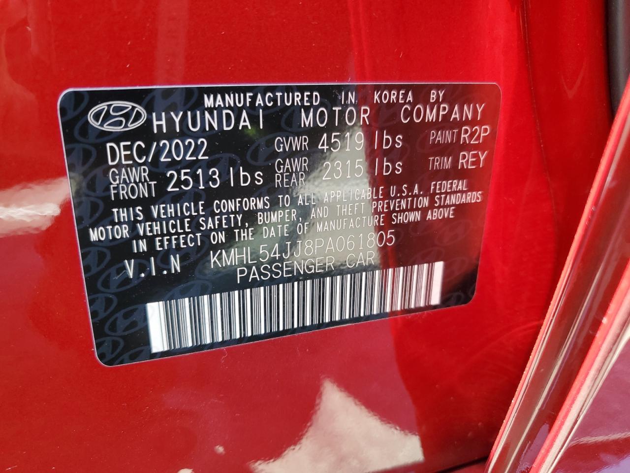 KMHL54JJ8PA061805 2023 Hyundai Sonata Hybrid