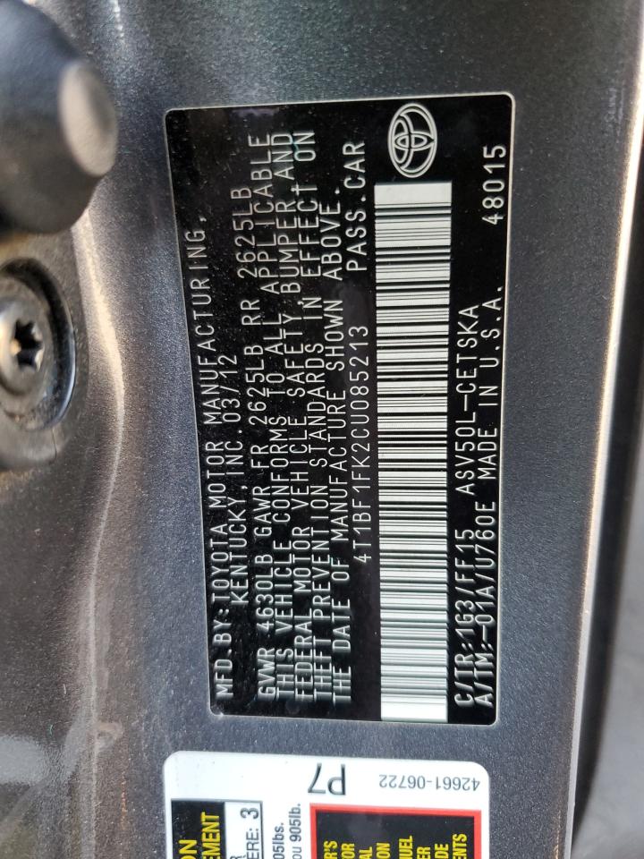 4T1BF1FK2CU085213 2012 Toyota Camry Base