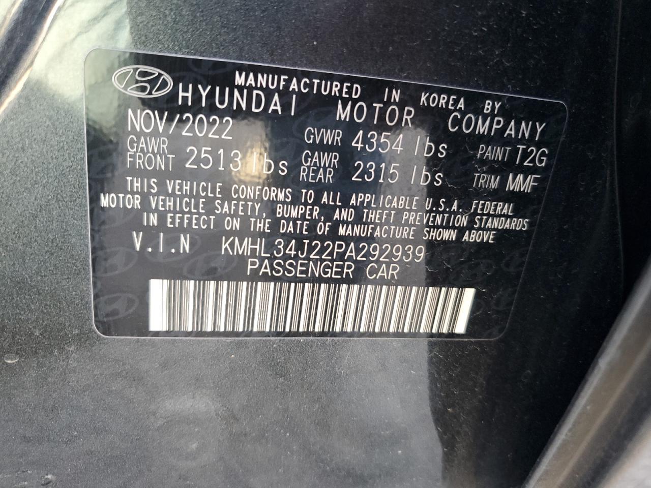 KMHL34J22PA292939 2023 Hyundai Sonata Limited