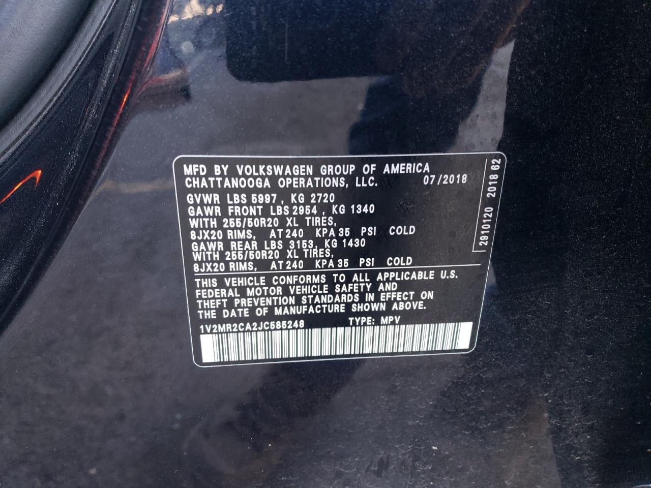 1V2MR2CA2JC585248 2018 VOLKSWAGEN ATLAS - Image 14