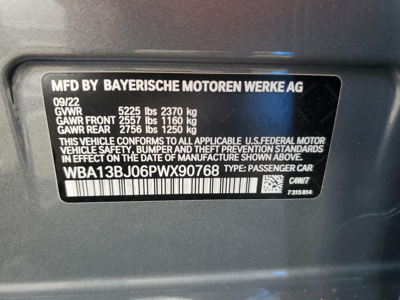 WBA13BJ06PWX90768 2023 BMW 530 Xi