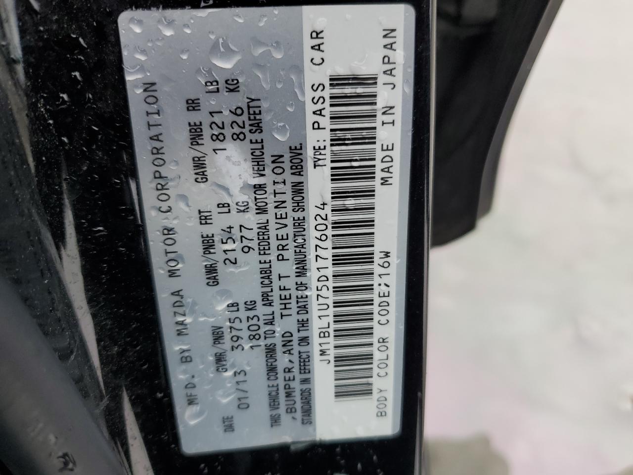 2013 Mazda 3 I VIN: JM1BL1U75D1776024 Lot: 72921974