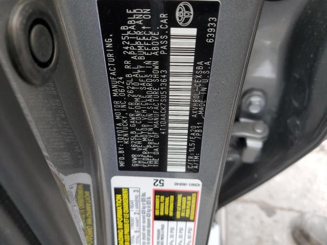 4T1DAACK7SU513643 Toyota Camry XSE 12