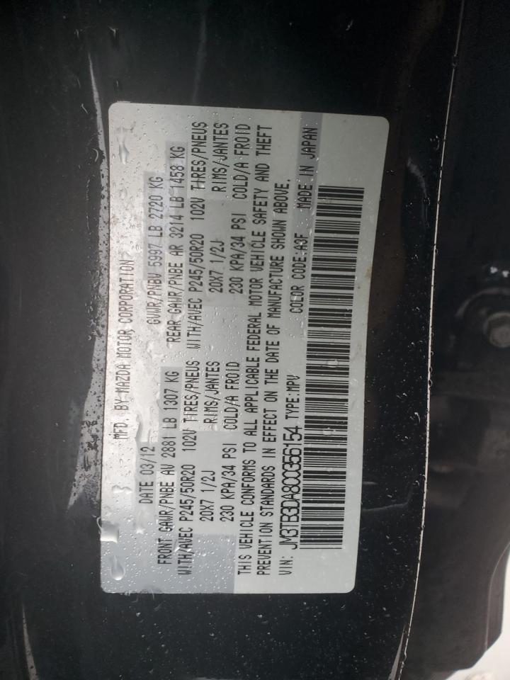 2012 Mazda Cx-9 VIN: JM3TB3DA8C0356154 Lot: 53231145