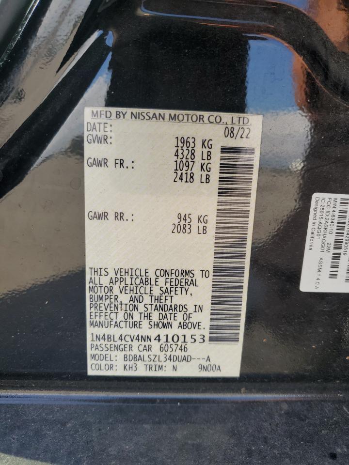 1N4BL4CV4NN410153 2022 Nissan Altima Sr