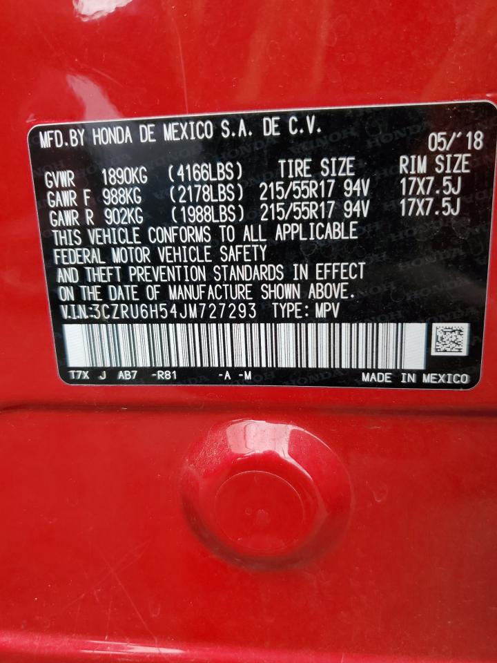 3CZRU6H54JM727293 2018 Honda Hr-V Ex