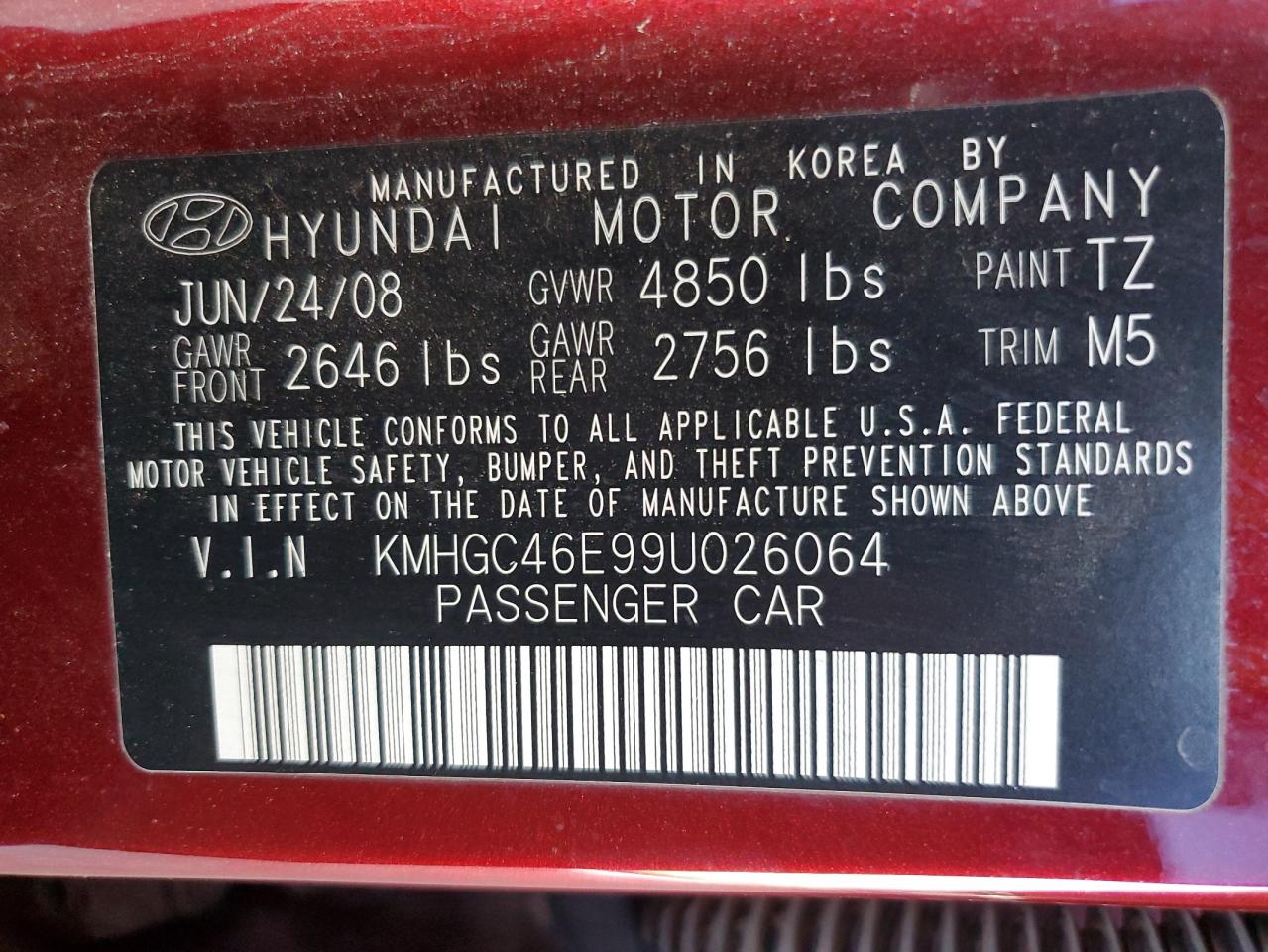 KMHGC46E99U026064 2009 Hyundai Genesis 3.8L