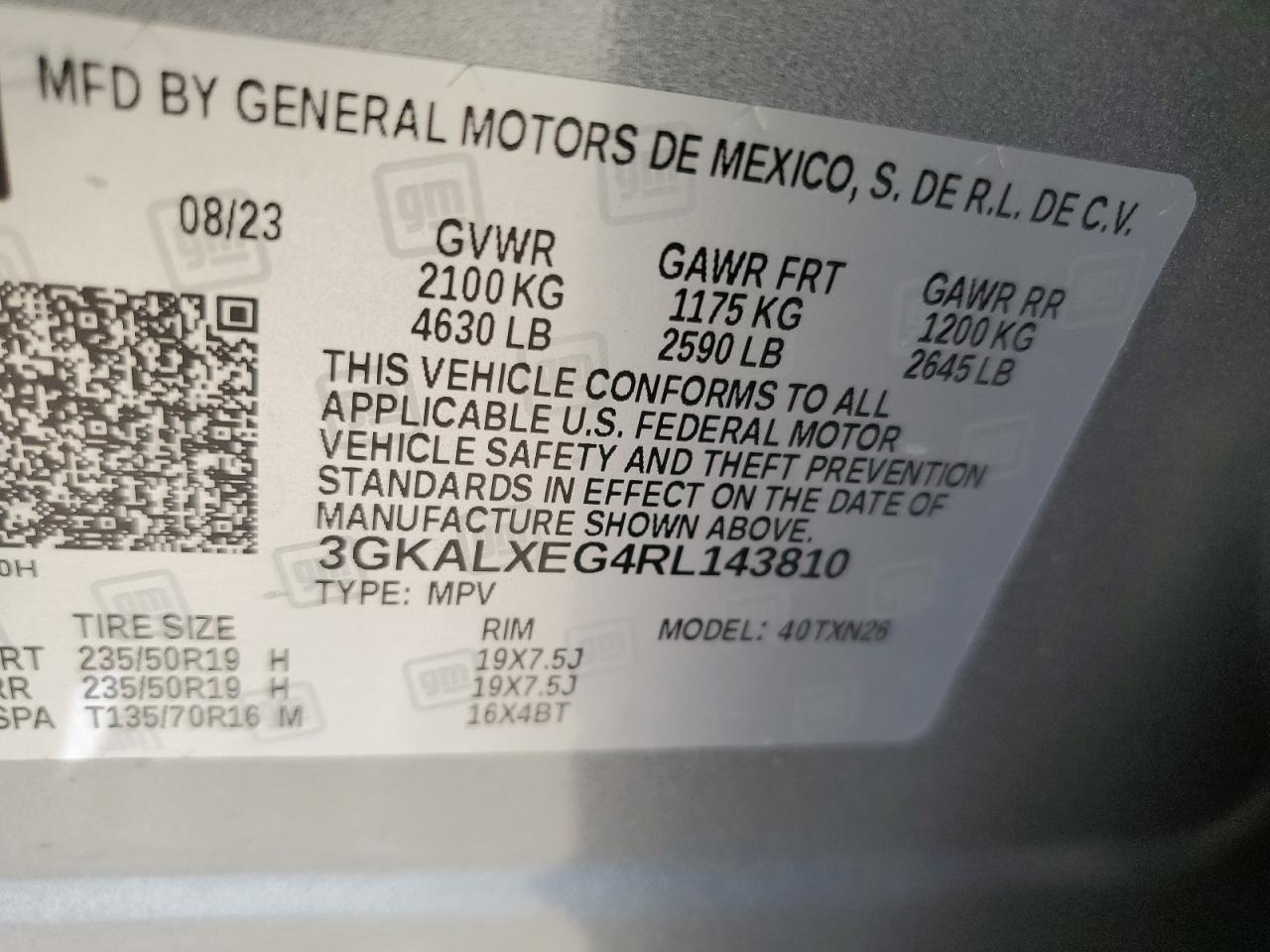 2024 GMC Terrain Denali VIN: 3GKALXEG4RL143810 Lot: 71673314