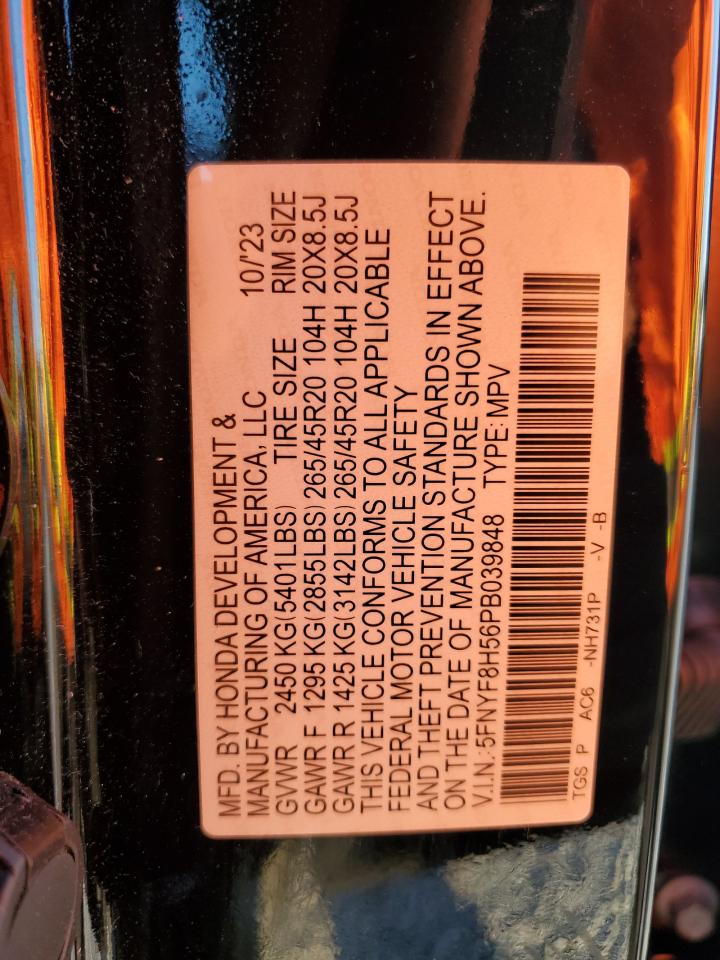 VIN 5FNYF8H56PB039848 2023 HONDA PASSPORT no.14