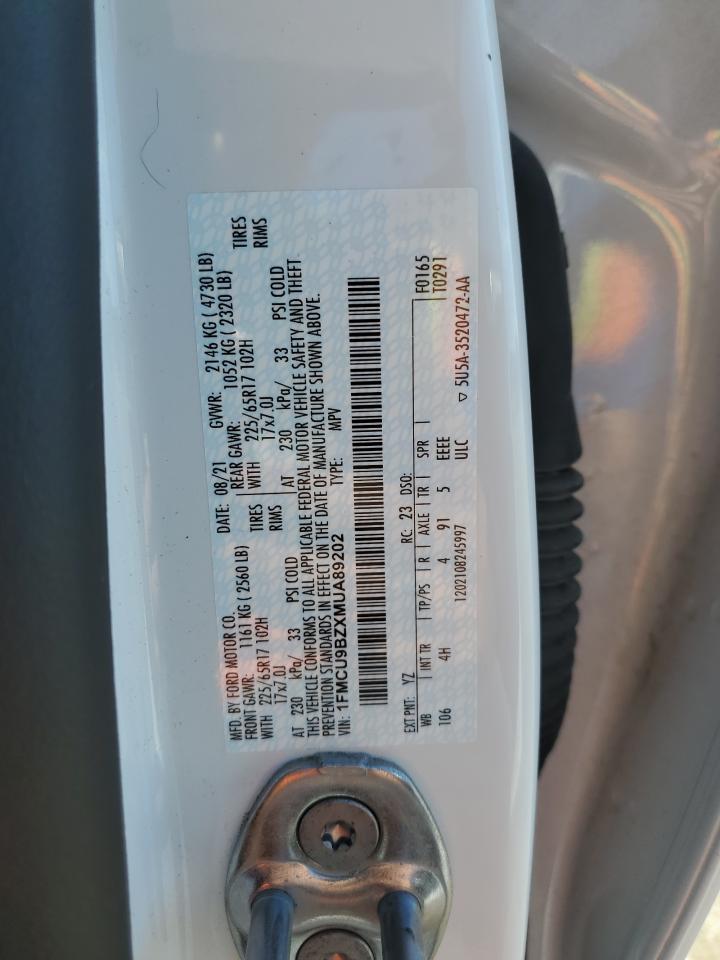 1FMCU9BZXMUA89202 2021 Ford Escape Se